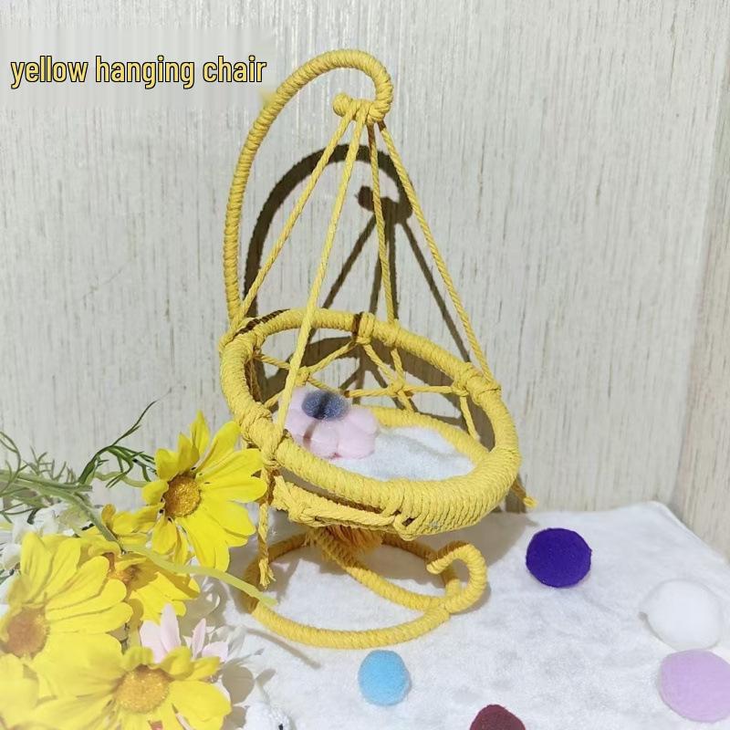 Hand-Woven Cotton Doll Hanging Chair Basket Swing Hammock – Free Home Shipping