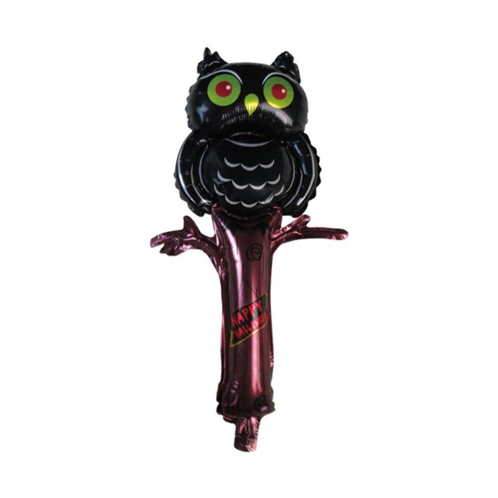 Owls Pumpkin Inflatable Stick Pumpkin Ghost Aluminum Foil Balloon Roll Skull Handheld Stick  Bar