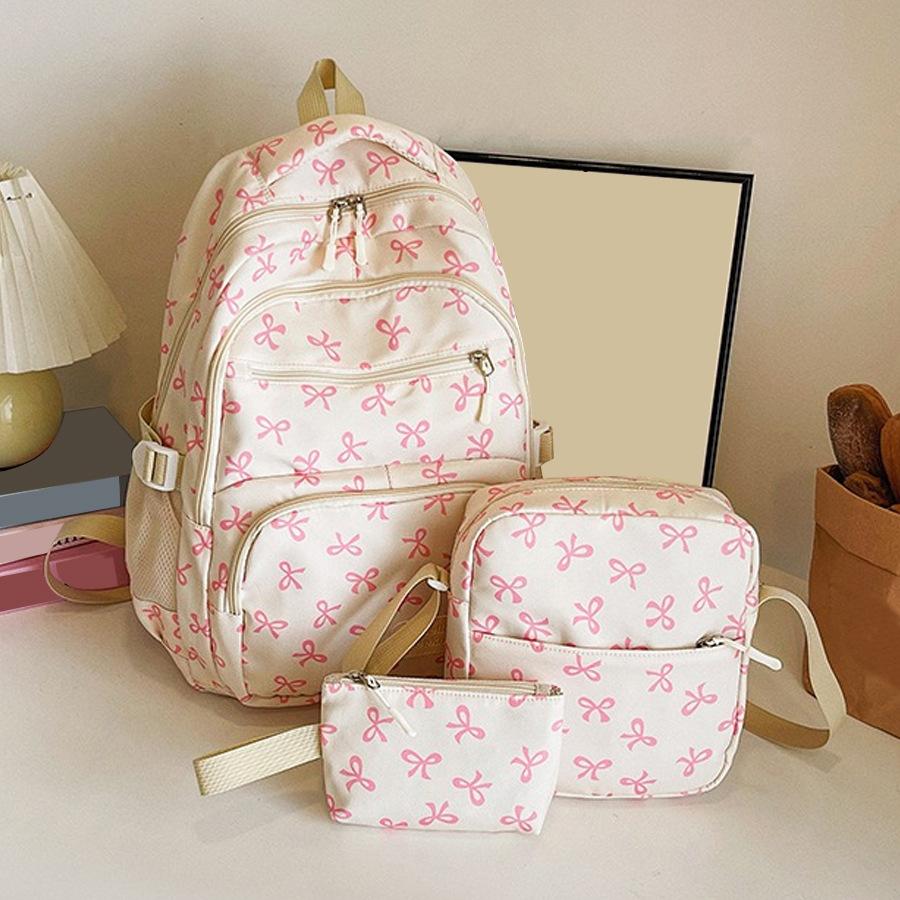 

TS JYL laptop bag,3 Piece Bag Set Teen Girl Student Backpack Japanese INS Large Travel Light Backpack 30*14*43cm розовый