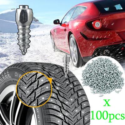 100 Stück Motorrad Auto Reifen Anti-Rutsch Stollen Schrauben Universal Fahrrad LKW Auto Winterreifen Schnee Spikes Stollen Schuhsohle Schnee Nägel