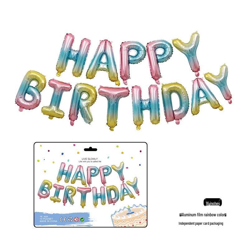 16-Inch English Letter Foil Balloon for Kids' Birthday Party Decor