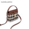 Portable Crossbody Bag Fashion High-end Sense Niche Light Luxury Shoulder Bag Bucket Bag Length 17.5cm Wide 10.5cm High 15cm