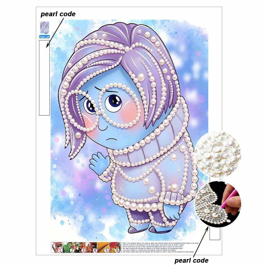 Disney Pearl Painting Inside Out Suitable for Beginners and Adults, DIY Pearl Diamond Art Painting Kit for Home Wall Decor Gifts