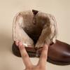Ankle Boots for Women Leather Retro Snow Boots Women's  Winter New Thickened Warm Cotton Shoes Fur Integrated Women's Boots