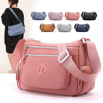 Women's Shoulder Bag New Trendy Large-capacity Messenger Bag Pleated Multi-layer Medium Mother Change Bag