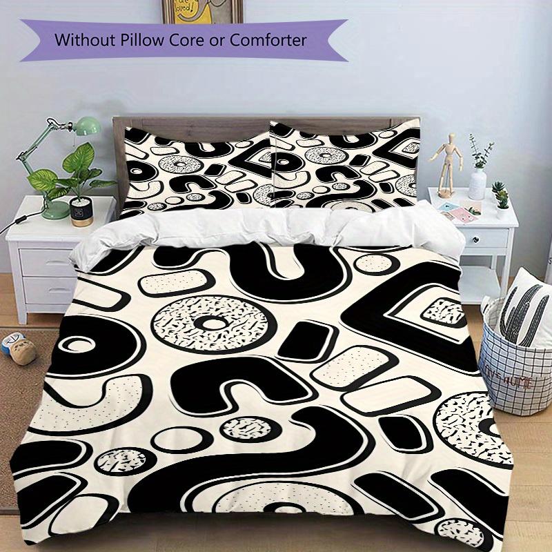 3Pcs Abstract Patterns Printed Bedding Set, Breathable And Soft,(Includes 1 Duvet Cover And 2 Pillowcases, Quilt Not Included) yy250815186