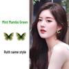 Elegant Butterfly Flower Stud Earrings - S925 Silver Needle, High-End and Versatile for Women