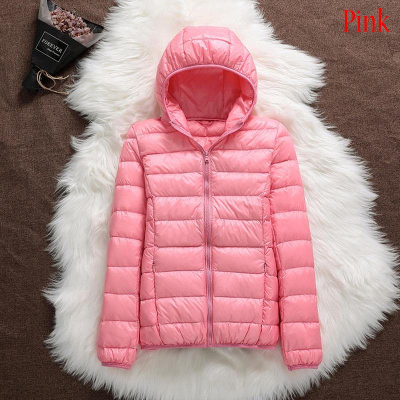Warm Hooded Women Down Jacket Windproof Parka Coat White Duck Down Casual Autumn Winter