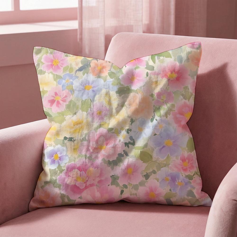 Flowers and Plants Cushion Cover MultiScene Pillow Cover for Home Car Reversible Soft Durable for Daily Use