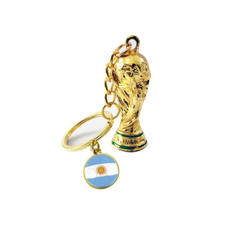 2022 Qatar World Cup Trophy Soccer National Flag Keychains Football Souvenirs Backpack Accessories