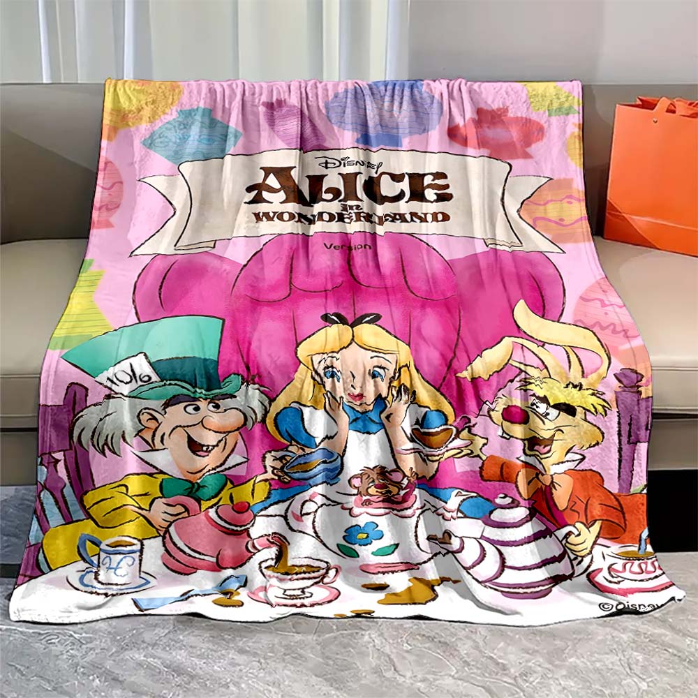

Next Day Shipping Alice in Wonderland Blanket, Gift for Boys Girls,6 Sizes of Home Bedroom Kid s Room Kindergarten Decor Blanket 75x90cm