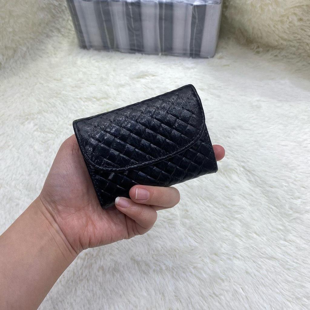 2025 Genuine Leather Ladies Accordion Card Holder & Coin Purse - Embossed Short Wallet