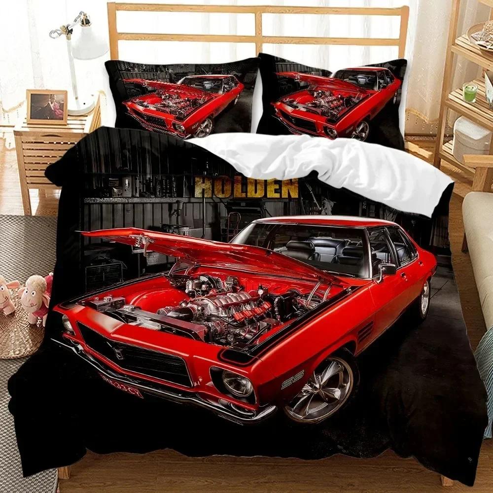Top Vintage Duvet Cover Set Classic Car Automobile Mechanic Nostalgic 50S Bedding Set Twin Queen King Full Polyester Quilt Cover