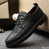 Men's Casual Leather Shoes Trendy Summer Breathable Black Work Shoes Casual Classic Fashion Formal Comfortable Flat Shoes