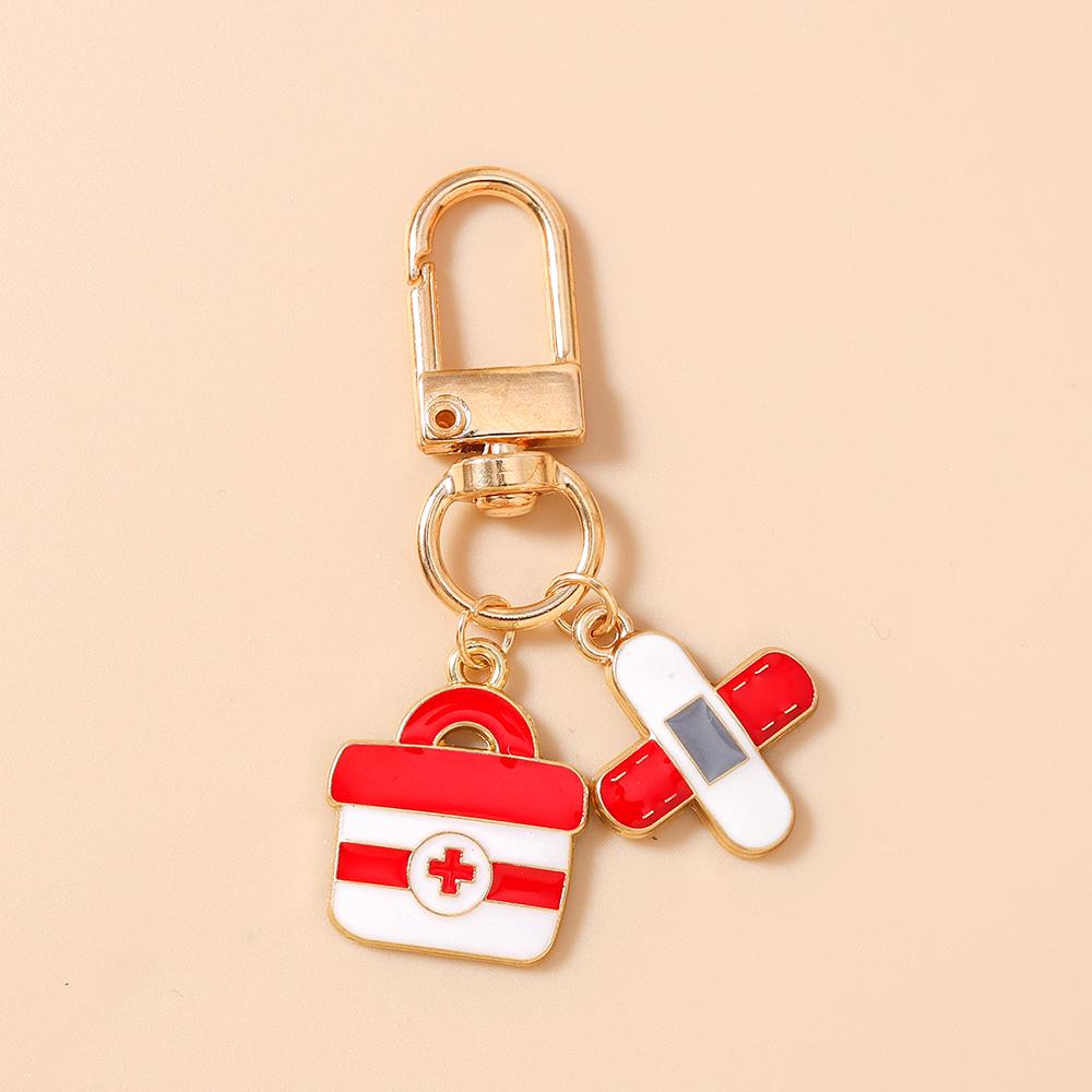 

New Enamel Doctor s Gown keychain Ambulance Key Ring Pendants for Women Girls Handbag Decor DIY Key Chain Jewelry Gifts
