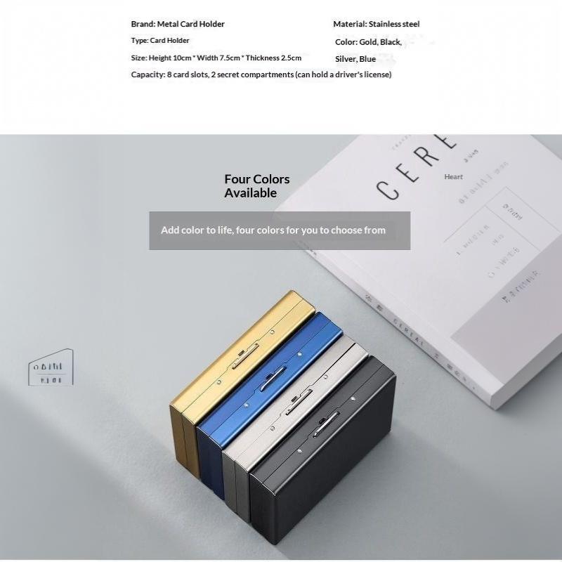 6/10 Slots Stainless Credit Card Holder Men Women Slim Anti Rfid Travel Id Debit Card Metal Case