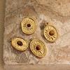 Stainless Steel Oval Star Tiger Eye Stone Pendant Jewelry