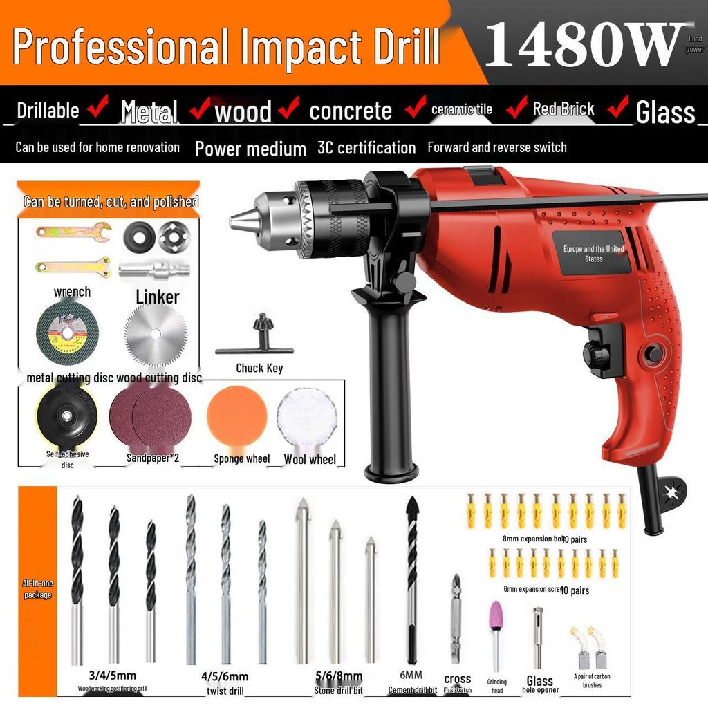 High-Power Variable Speed Hand Drill & Electric Hammer