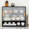 Dustproof Carbon Steel Desktop Cup & Tea Set Storage Rack