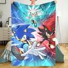 Sonic Theme Printed Blanket - Perfect for Couch, Bed, Travel & Outdoor Use | Machine Washable, Cozy & Durable.
