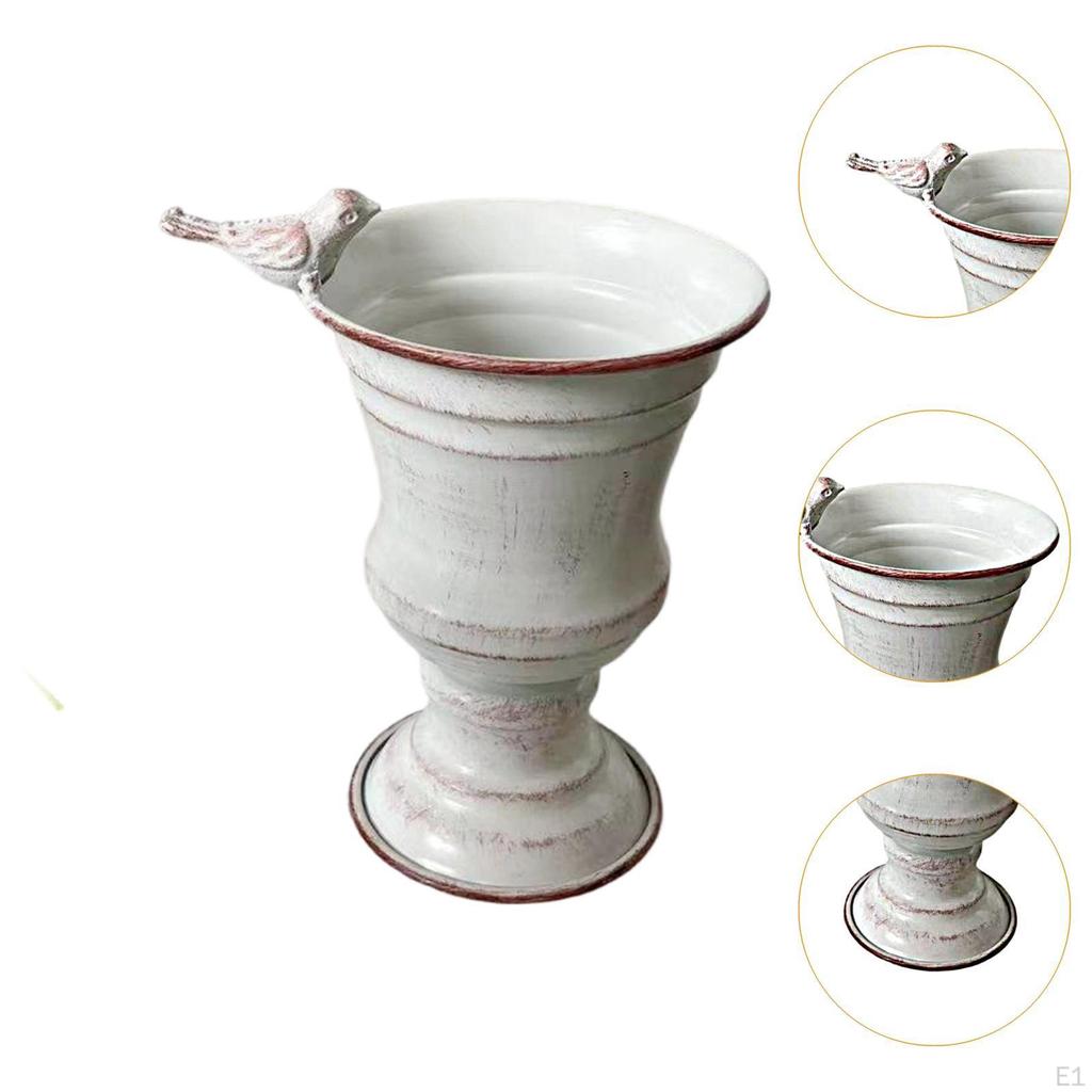 Flower Pot Vase Figurine with Drainage Hole Gift Statue Decorative Plant Container Planter