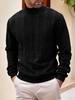 European Men's High Collar Jacquard Sweater - Solid Color, Autumn/Winter Fashion