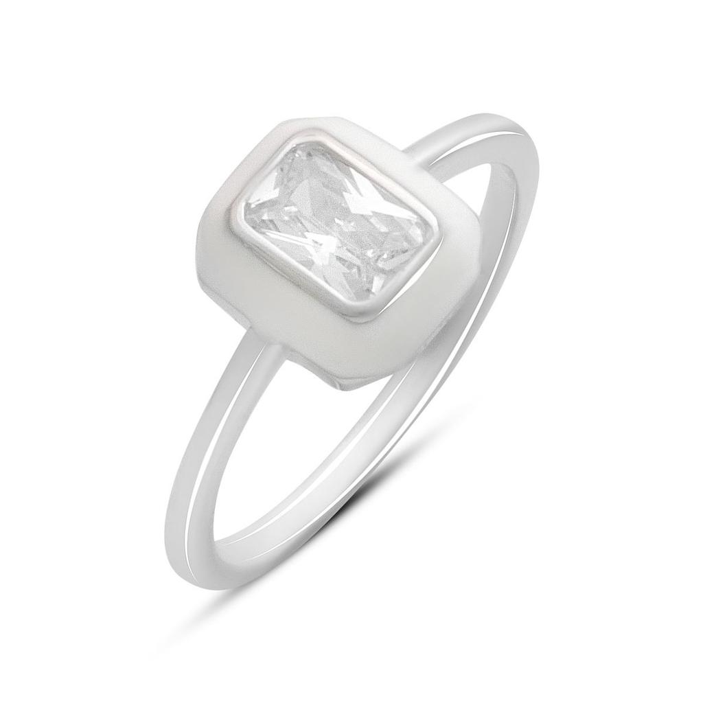 Silver Ring with Cubic Zirconia, Enamel, Product Weight 1.81 G (2185611)