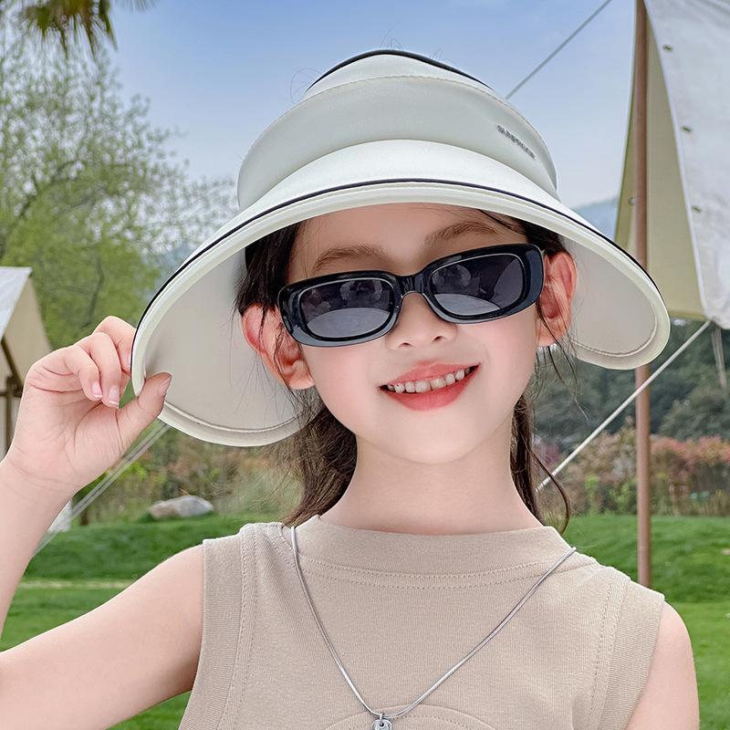 Baby Hat Summer Empty Top Children's Sun Protection Hat Boy Big Brim Sun Hat Girl Sun Hat Ice Silk Sun Hat