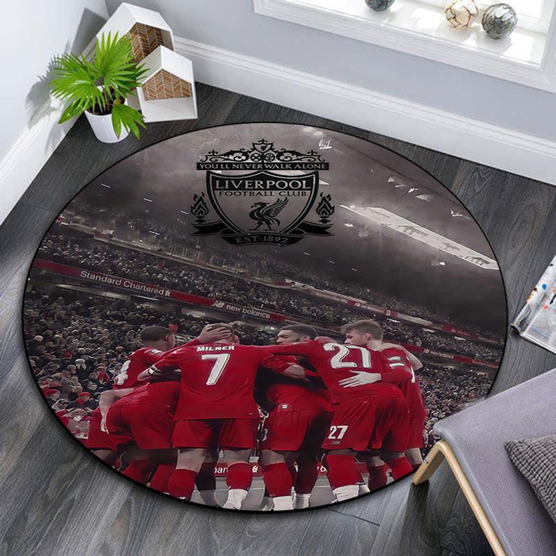 Liverpool Players Pattern Round rug,Carpet Rug for Living Room Bedroom Playroom ,Non-slip Floor Mat,Holiday Gifts and Birthday Gifts.