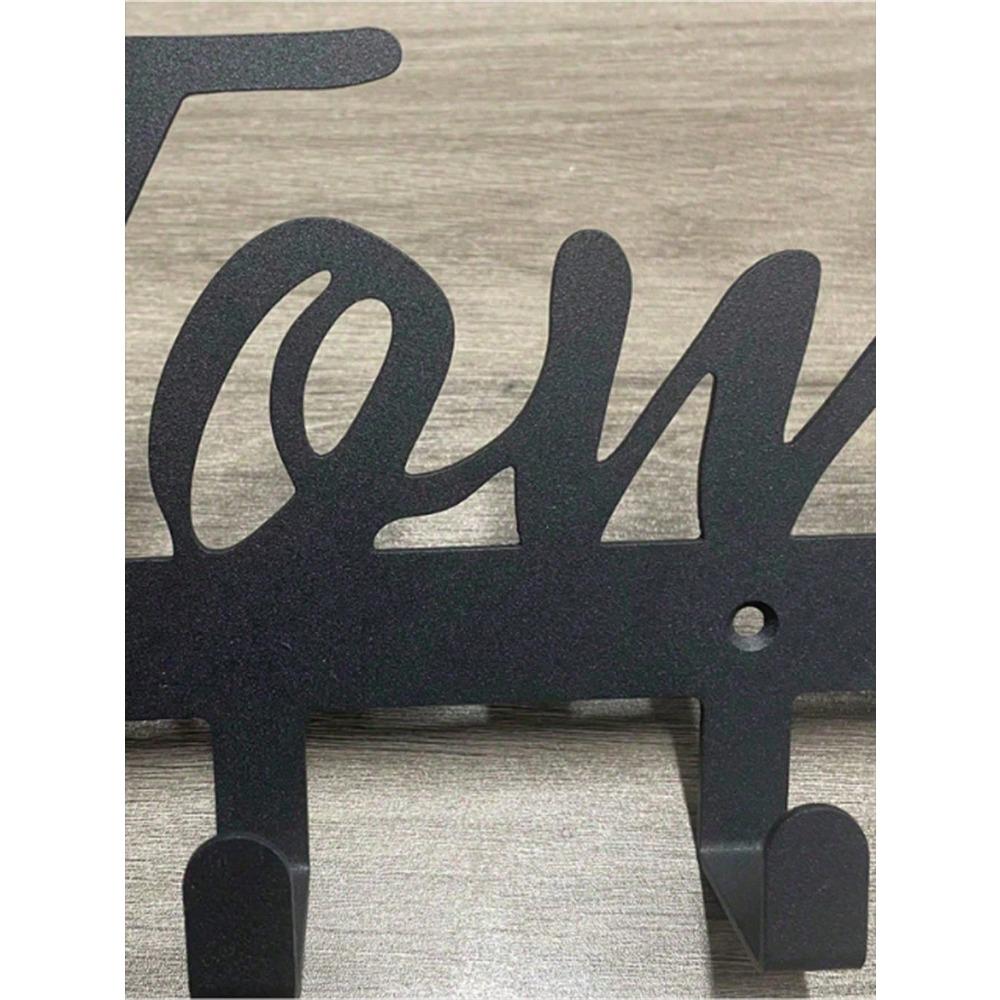 Metal Letter Wall Hook, Rustic Coat & Key Holder, Space-Saving Entryway Organizer, Farmhouse Decor for Hats Towels