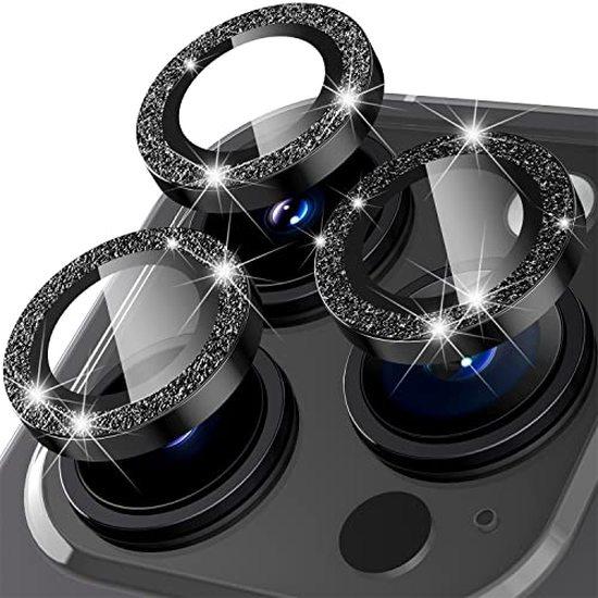 For iPhone 17 Pro Max 17Air 16 Metal Glitter Bling Lens Film HD Glass Camera Protective Cap For iPhone15 Camera Protector Ring 4