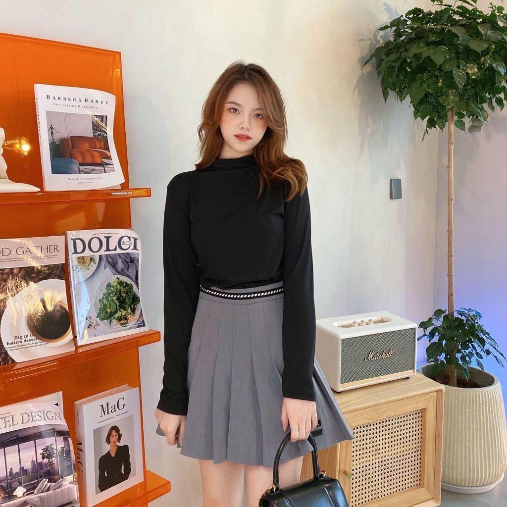 Women's Autumn Nine-Color Semi-High Neck Slimming Long Sleeve Base Shirt