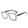 Two Dimensional Flat Lens Ins Square Anti-blue Glasses Frame Personality Trend Glasses