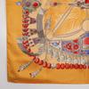 HERMES Carree90 scarf TERRES PRECIEUSES Orange/Blue / beige silk Women Used