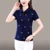 T-shirt for Women's New Style Middle-aged Mother Thin Short-sleeved T-style Young Ladder Polo Shirt Top