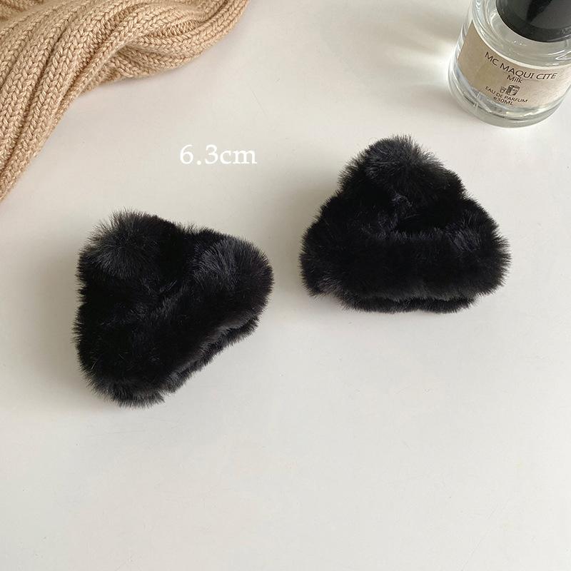 2Pcs Plush Cat Ears Hair Claw Women Side Clip Broken Hair Small Grab Clip Sweet Cute Princess Head Shark Clip Hairpin Headwear