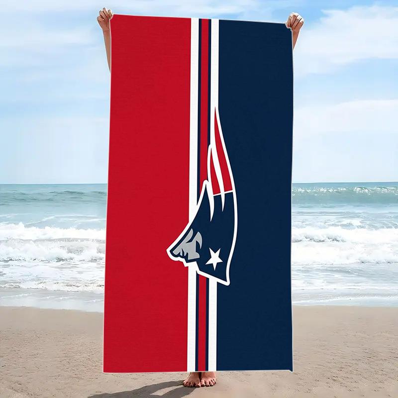 New England Patriots Print Beach Towel, Large Soft Quick Dry Towel for Beach Camping Swimming
