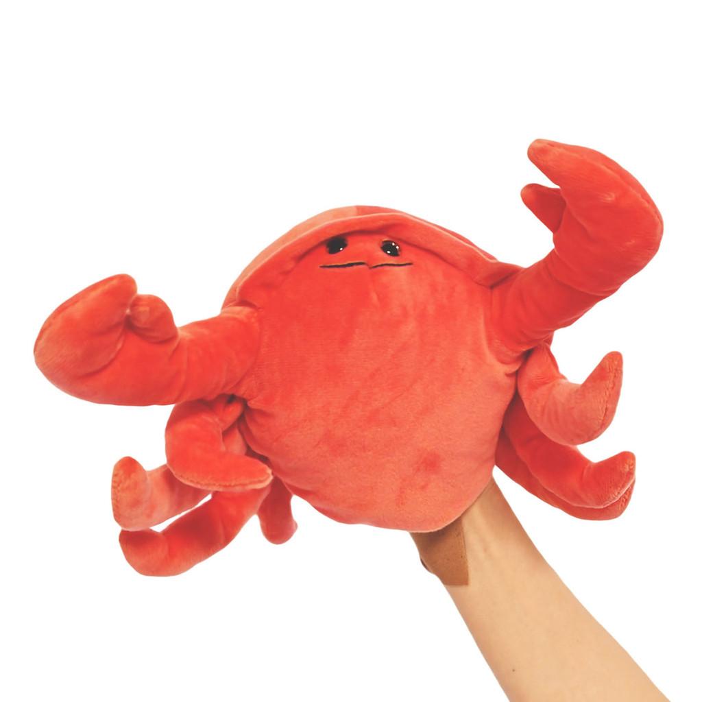 Plüschkrabbe Handpuppe Für Kinder Pädagogisches Spielzeug Weiches Meerestier Geschenk