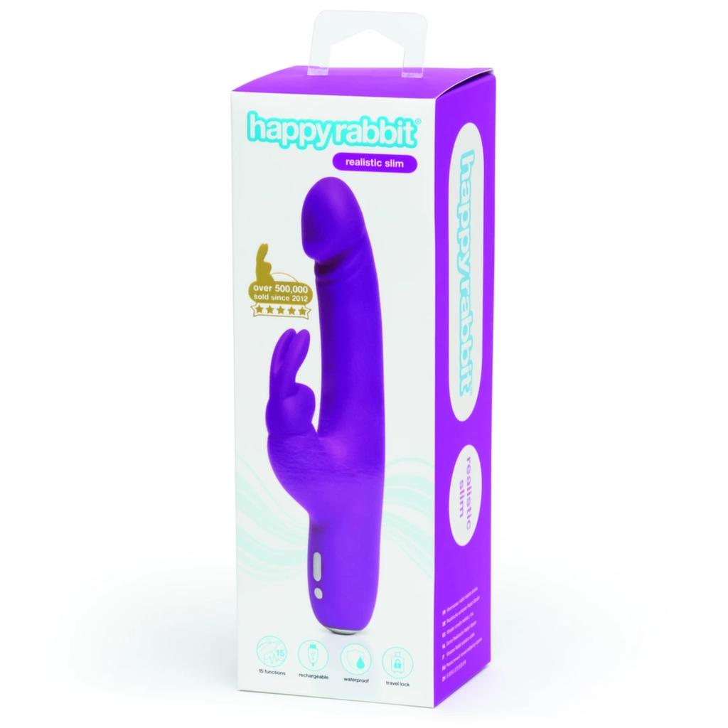Vibrator - Happy Rabbit Realistic Slim Purple