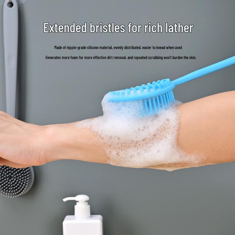 Double-Sided Extra-Long Silicone Bath Brush & Back Scrubber