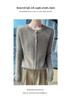 Women's 2025 Retro Cable Knit Cardigan, Long Sleeve, Round Neck, Loose Fit, Short Sweater Jacket, Versatile Layering Piece