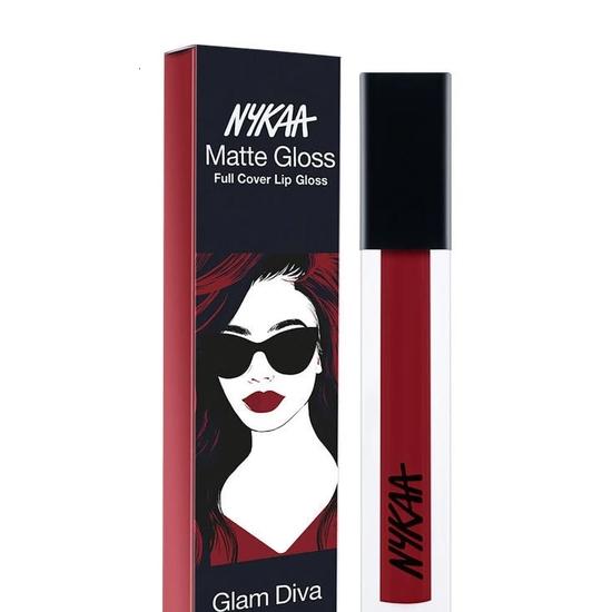 Nykaa 8 Hour Lasting Full Cover Matte Gloss - Glam Diva