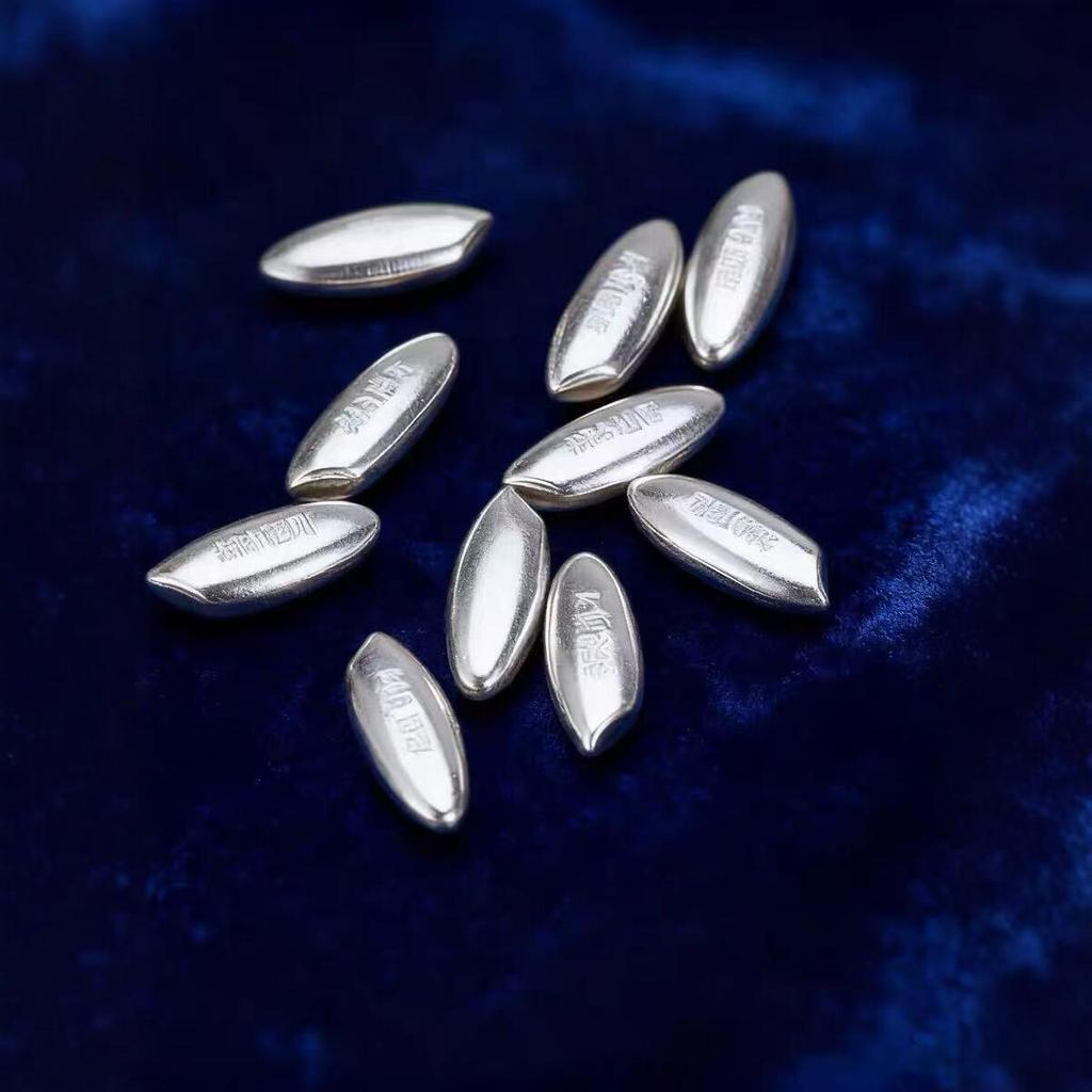 S999 Sterling Silver Rice Grain Pendant - Handmade DIY Jewelry Accessory