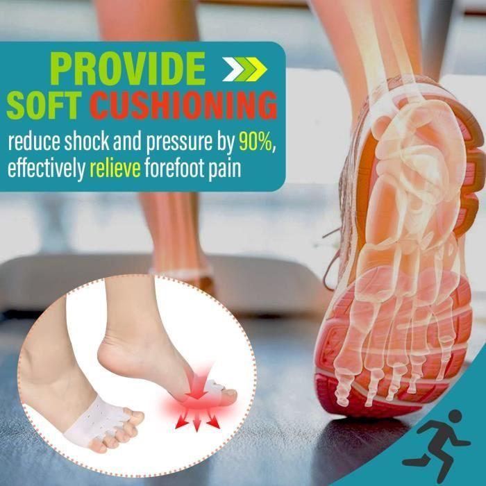 Tåskiller, Forfotspute, Metatarsalputer, (4 STK) Plantarpute Gel, Tåspreder, Gelpute Føtter