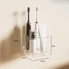 1pc Transparent Toothbrush Holder, Compartment Wall Mount Storage Rack, Creative No-Drill Bathroom Organizer
