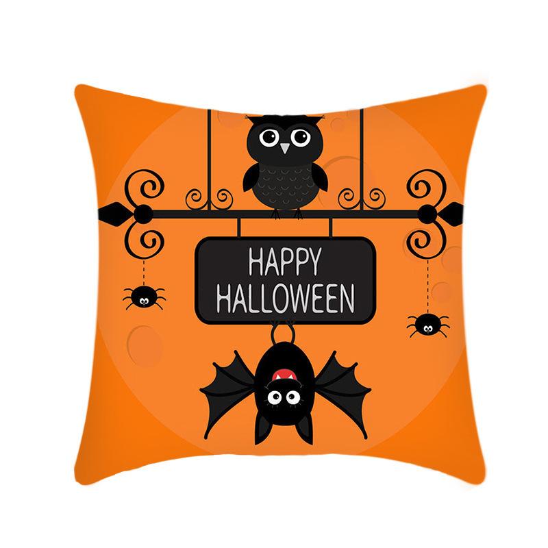 Halloween Throw Pillow Cover Linen Print Halloween Home Decor Cushion Cover Sofa Cushion Back Cushion