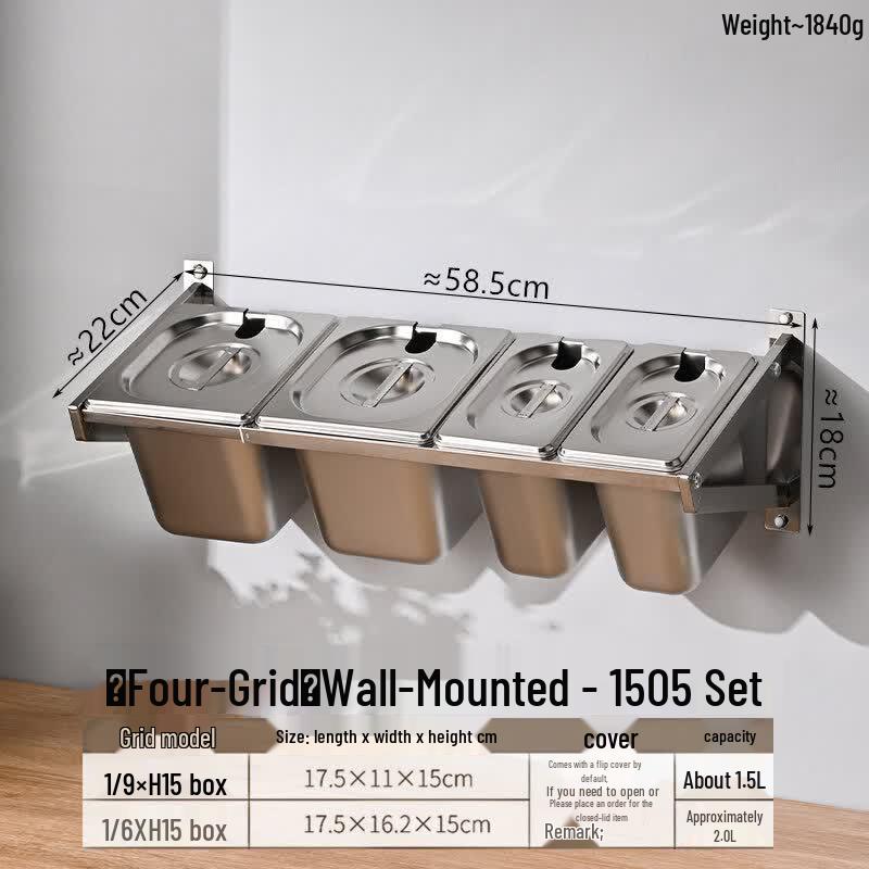 Zhebu Wall-Mounted Stainless Steel Gastronorm Pan Set