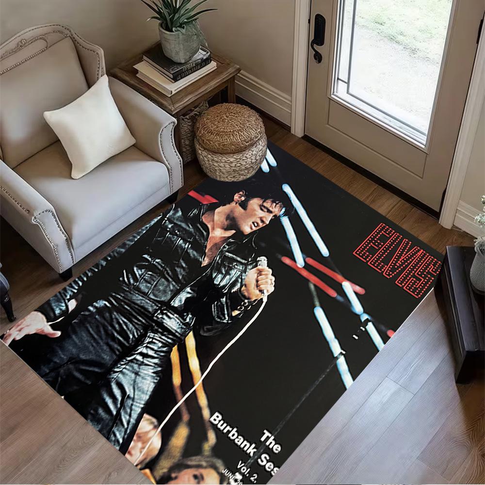 Elvis Presley's Iconic Style Floor Rug Office Rug Design for Foyer Decorate room Living Rooms Hallway Antislip Carpet Decorate Offices