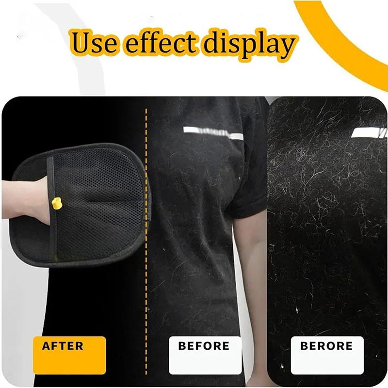 2-in-1 Double-Sided Pet Grooming Gloves - Cat & Dog Hair Remover Brush for Kitten Puppy Cleaning