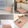 Inyahome Comfortable Non-Slip Bathroom Rugs Pink Bath Mats Memory Foam Cozy Velvet Bathroom Rug Carpet Esteira Ultra Absorvente